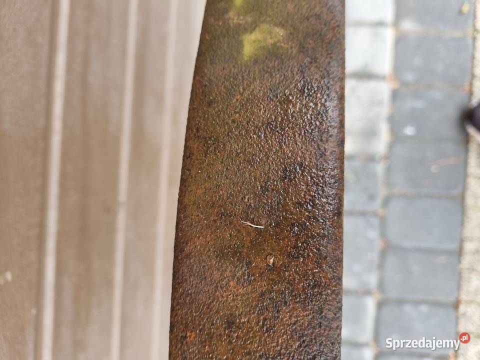 Stara duża obręcz koło na obraz z mchu zegar Lublin