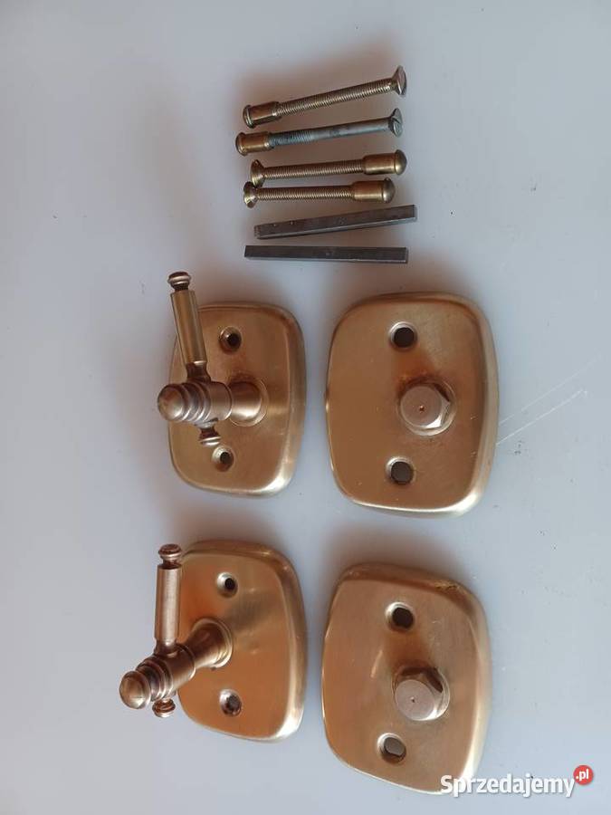 Komplet zamknięć do drzwi łazienkowych Mosiądz sprzedam