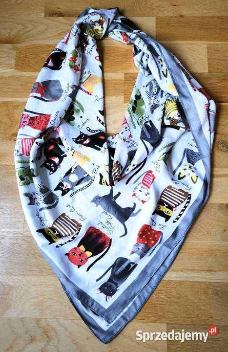 Elegancka chusta z rasami kotów Połaniec