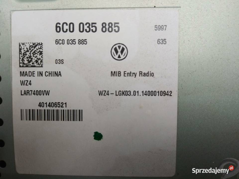 VW POLO V radio 6R 6C0035885 Dębno