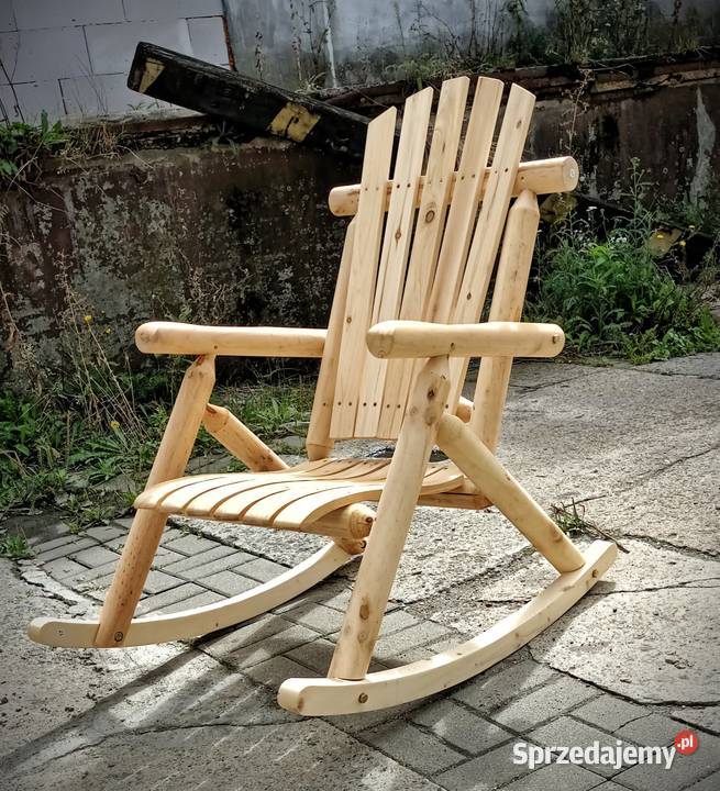 Drewniane krzesło bujane do ogrodu Fotel lubuskie Gorzów Wielkopolski