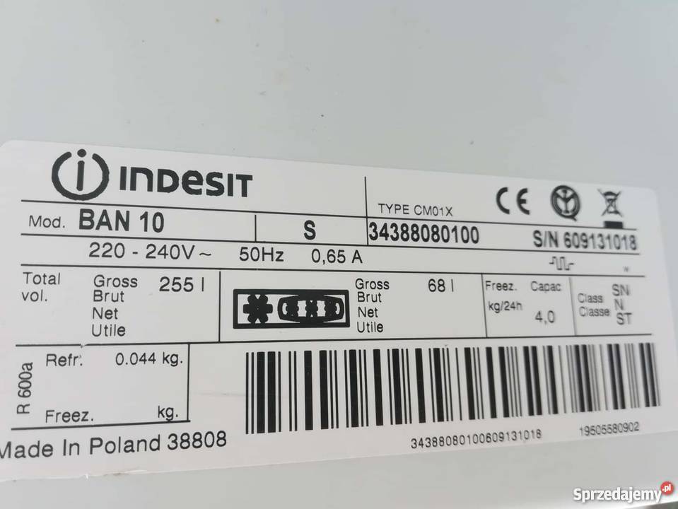 Srebrna lodówka INDESIT BAN10 150 możliwy mazowieckie Warszawa