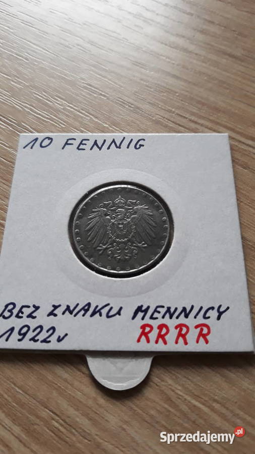 10 Pfennig Deutsches Reich 1922 r BZMrzadkość Numizmatyka Konin