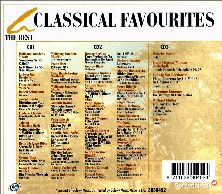 Mozart Beethoven Haydn Chopin Bach Vivaldi CD Gdańsk