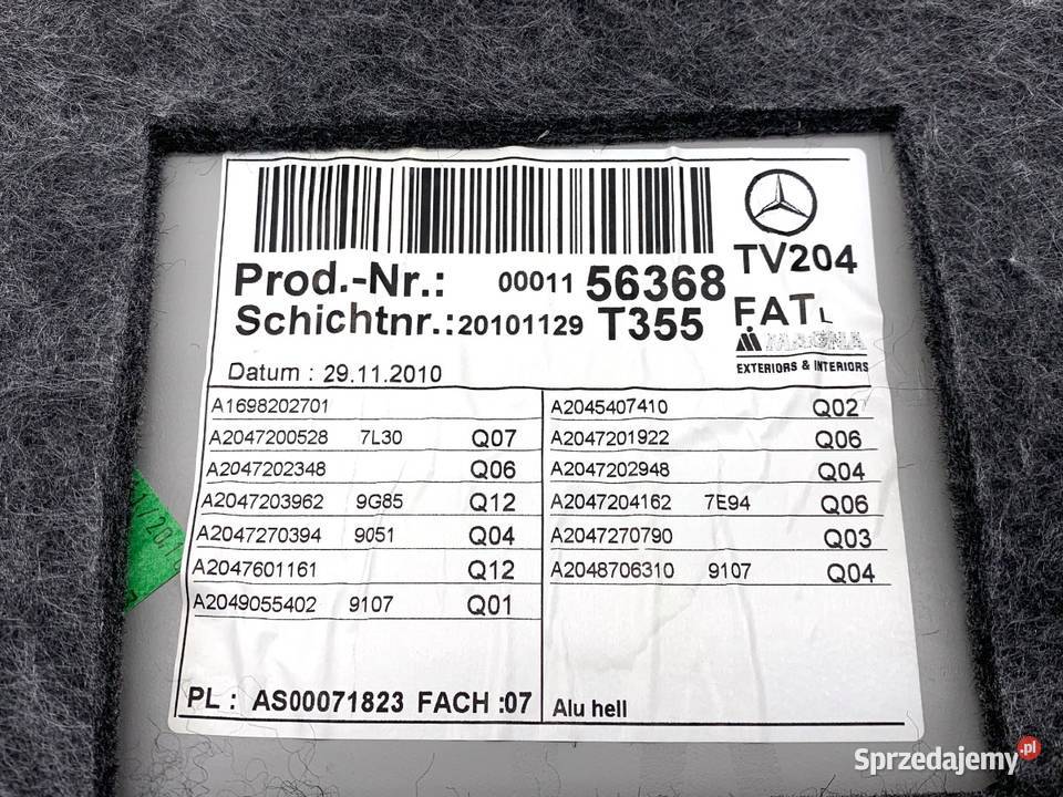 BOCZEK DRZWI LEWY PRZÓD MERCEDES X204 SUV 0815 osobowe Tapicerki samochodowe podkarpackie