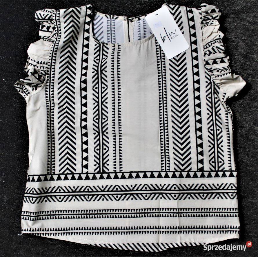 bluzka satynowa z printem Blue Royal mazowieckie Warszawa