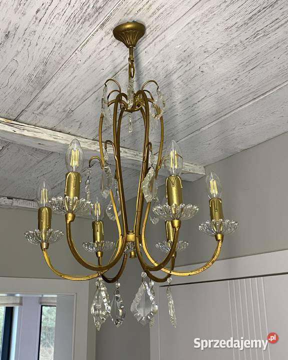 Francuski kryształowy Żyrandol vintage 18
