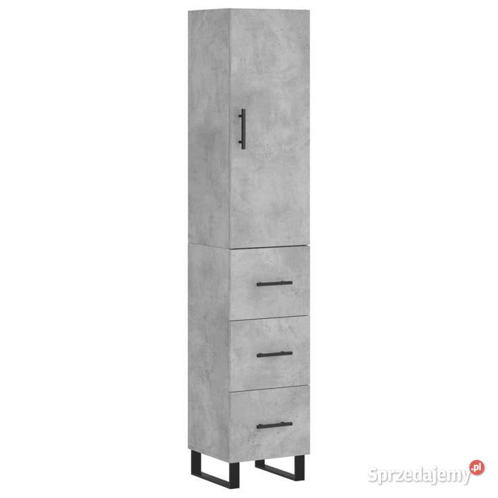 Wysoka szafka szarość betonu 345x34x180 Warszawa