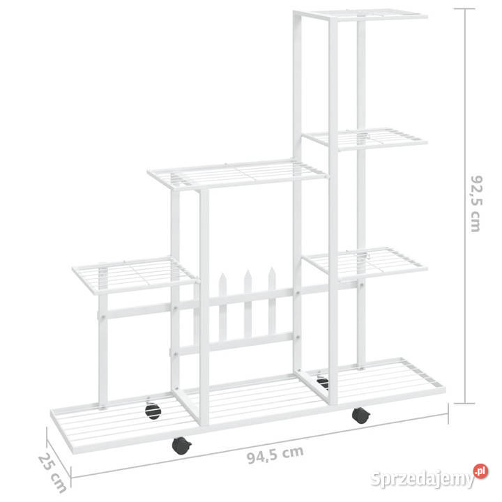 Stojak na kwiaty na kółkach 945x25x925 biały Warszawa sprzedam