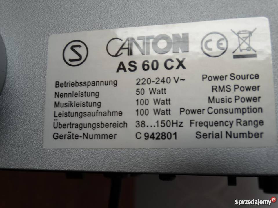 Sub aktywny Canton AS30 CX sprawny WYSYŁKA Jasło sprzedam