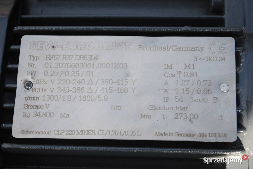 Motoreduktor kołnierzowy 025kw 48obrmin Pozostałe Kargowa