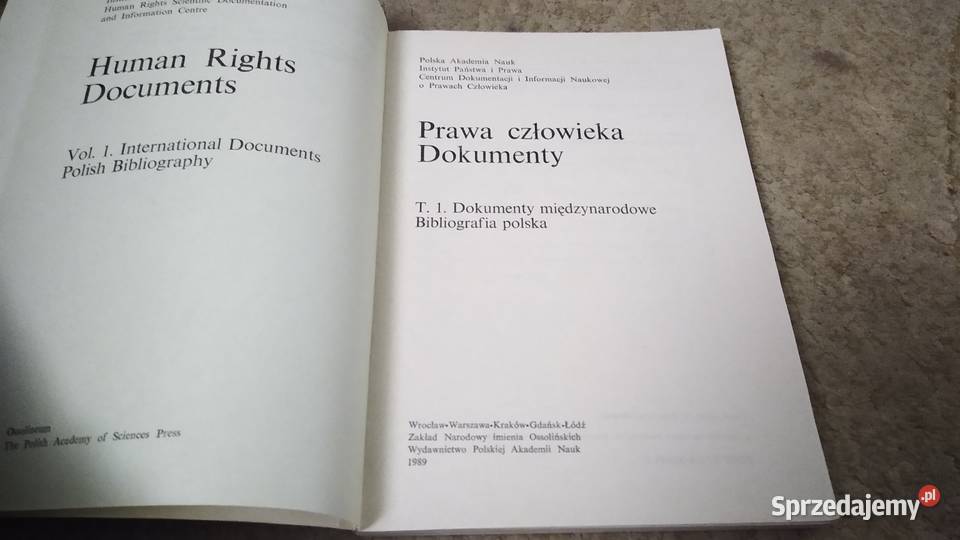 Prawa człowieka dokumenty międzynarodowe Kędzia Rok wydania 1989