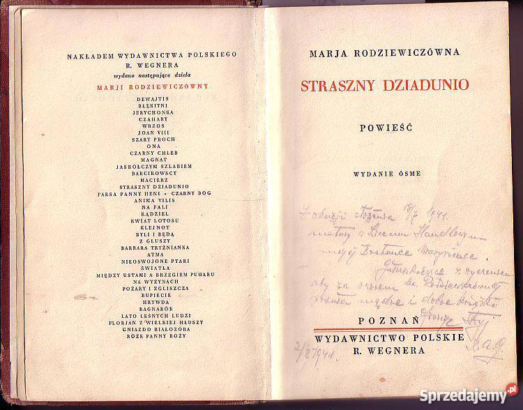 1245 STRASZNY DZIADUNIO MARJA RODZIEWICZÓWNA OKO Czyrna sprzedam
