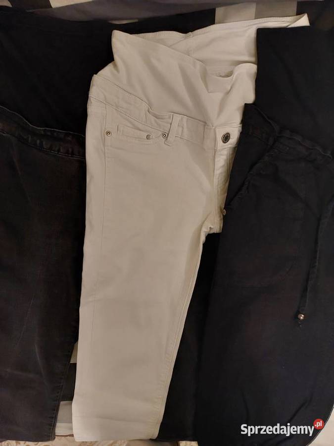 Spodnie ciążowe 3 pary HM Bandia 38 poduszka Odzież Łomża sprzedam