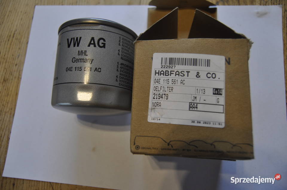 FILTR OLEJU AUDI VW SKODA 04E115561AC ORYGINALNY Sierakowice sprzedam