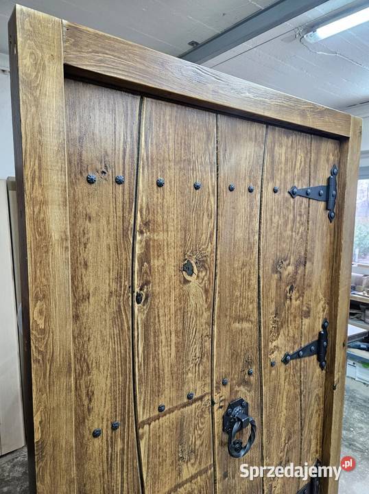 Drzwi DŁUGOSZ drewniane zewnętrzne góralskie
