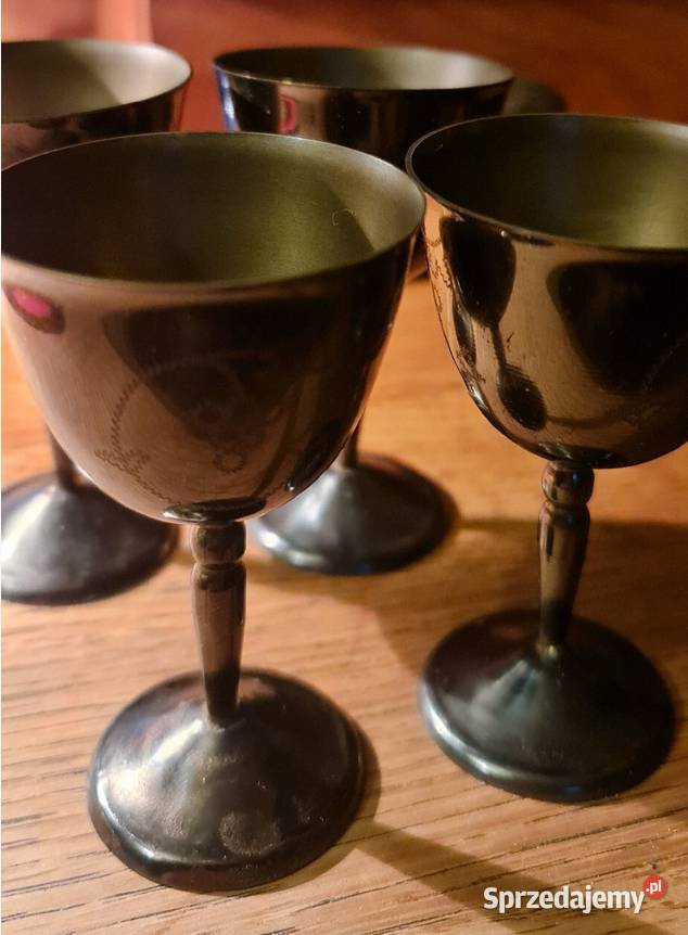 Kieliszki mosiężne Unikat ręcznie robione 1914 Katowice