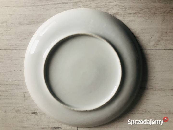 Talerze PRL 3 sztuki porcelana biało niebeskie Łódź sprzedam