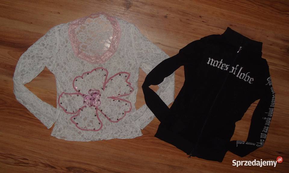 2x Siateczkowe Bluzeczki Zamek Cekiny r 3436 Rawicz