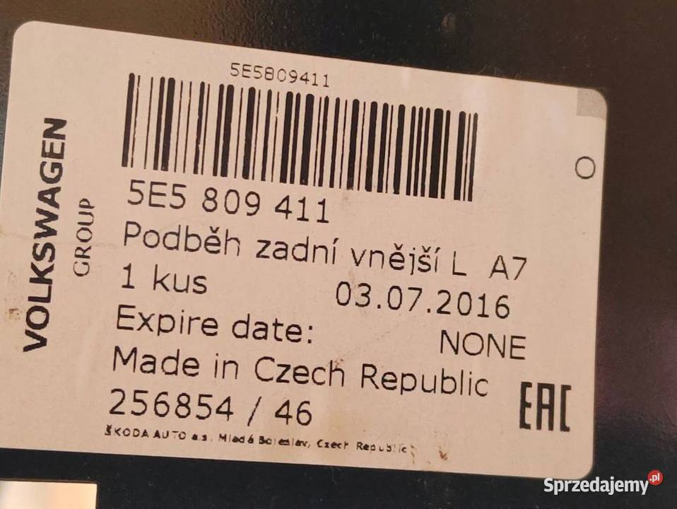 Nowe Oryginalne Nadkole Wewnętrzne Lewy Tył wielkopolskie Pleszew sprzedam