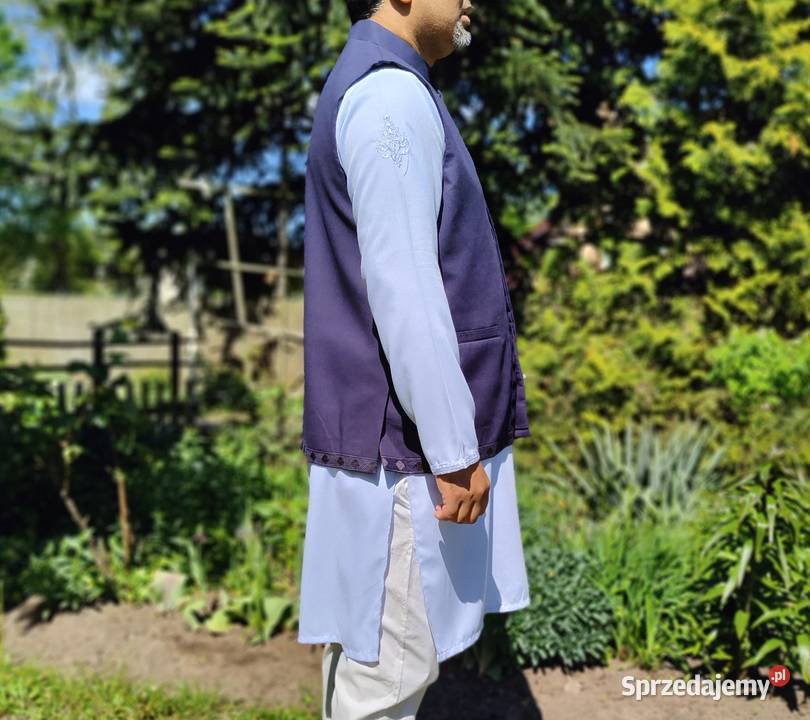 Kamizelka męska XL granatowa haft etniczna folk zachodniopomorskie Szczecin sprzedam
