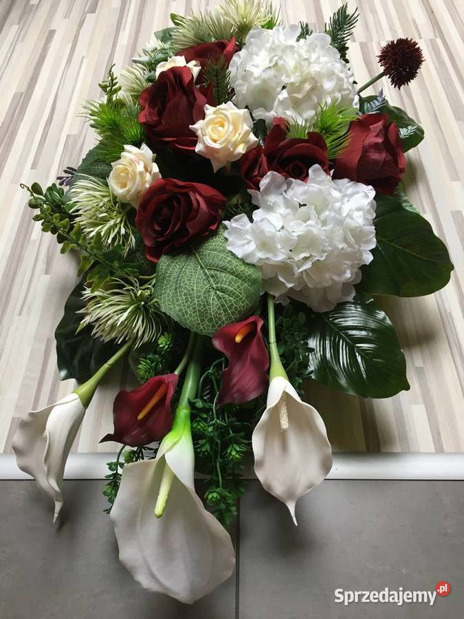 Kompozycja kwiaty sztuczne cmentarz stroik grób Kalisz sprzedam