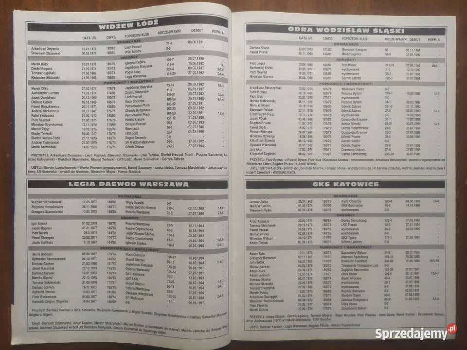 Skarb kibica liga polska jesień 1997 Łódź sprzedam