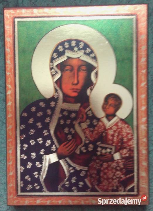 Obraz Ikona MB Częstochowska drewno 15x215 NOWA wielokolorowy Obrazki i obrazy Wyposażenie wnętrz Białystok