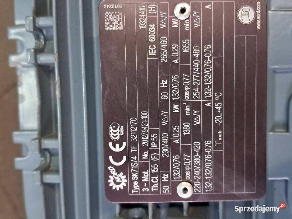 Motoreduktor NORD 025 kW40 obr wielkopolskie Leszno