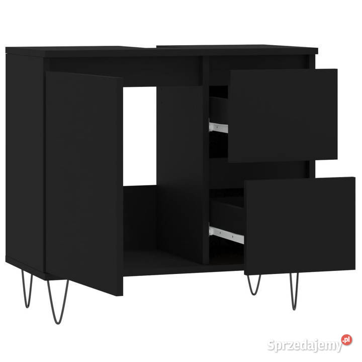 Szafka łazienkowa czarna 65x33x60 materiał Warszawa