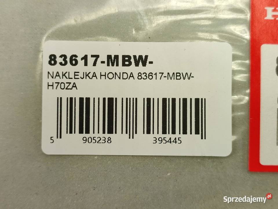 NAKLEJKA LEWY ZADUPEK HONDA CBR600F HURRICANE Emblematy