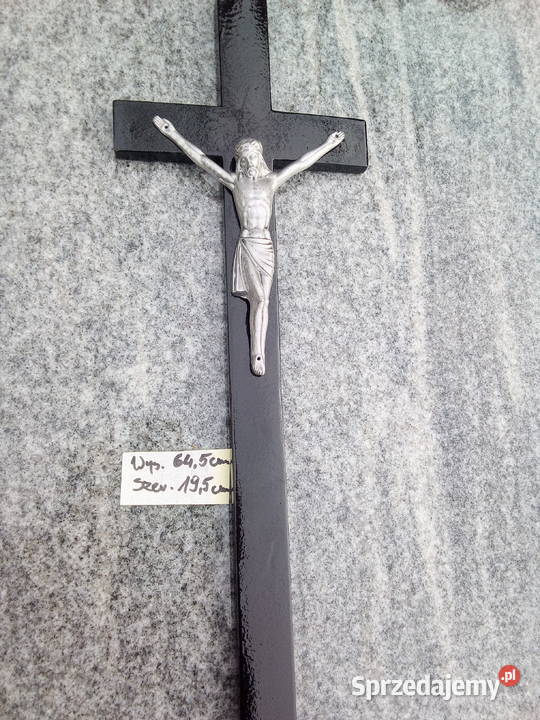 Krzyż duży czarny z wizerunkiem mazowieckie Strzegowo