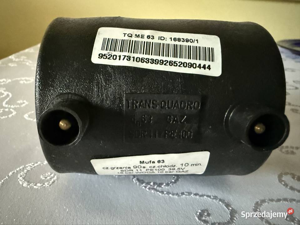 Mufa Elektrooporowa 63mm SDR 11 PE100 395V Woda Czerwionka-Leszczyny