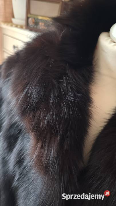 Futro czarne vintage czarny lis rL