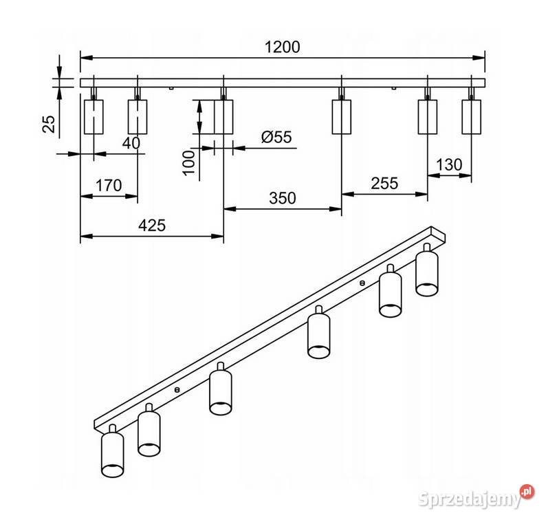 Lampa sufitowa szyna spot oprawa halogenowa GU10 podlaskie Choroszcz