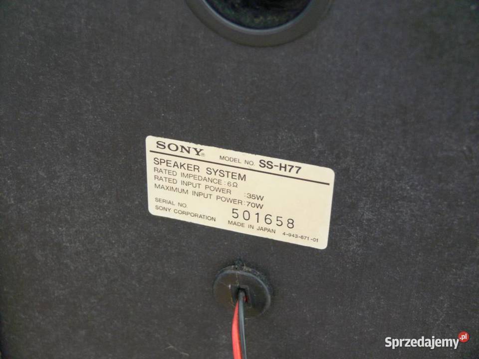 Mocne kolumny Sony SSH77 2 x 70 wat WYSYŁKA podkarpackie Jasło