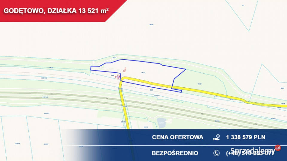Działka 135 ha Godętowo gm Łęczyce trasie S6