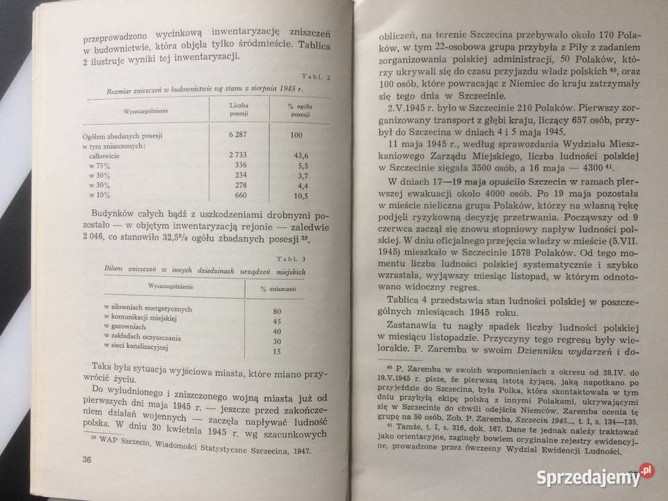 3668 Stosunki Ludnościowe Szczecina W Latach Szczecin sprzedam