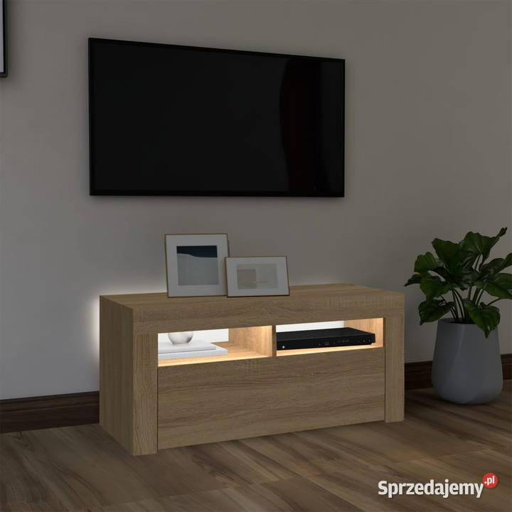 Szafka TV z oświetleniem LED dąb sonoma 90x35x40 Warszawa