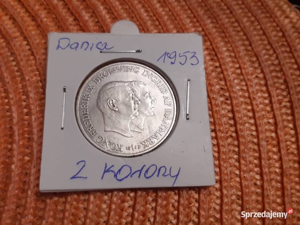 moneta srebrna Danii z 1953r Łomża