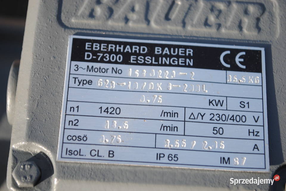 Motoreduktor 075kw 185obrmin Firmy BAUER Kargowa