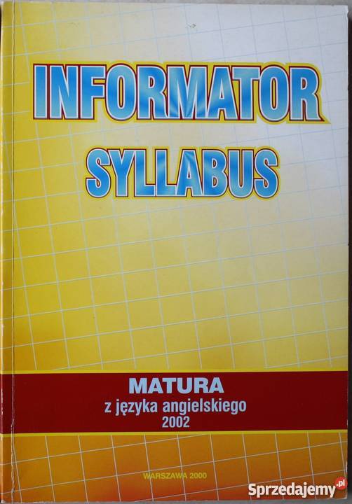 Informator Syllabus, matura z języka angielskiego 2002