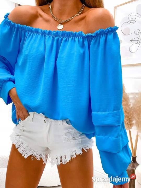 Bluzka Hiszpanka błękitna UNI biust 126 Pątnów