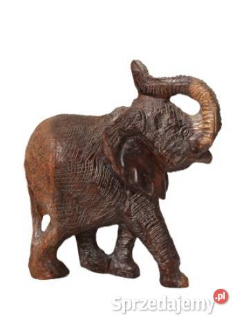 Figurka afrykańska słoń z żelaznego drewna Lębork
