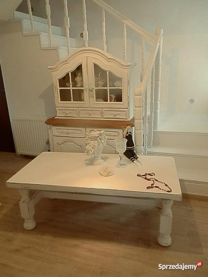 Ława niski stolik shabby chic prowansja biała dolnośląskie sprzedam