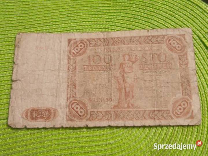 banknot polski 100 złotych z 1947r Łomża