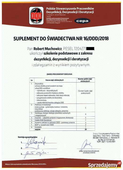 Odpluskwianie usuwanie pluskiew prusaków łódzkie Łódź