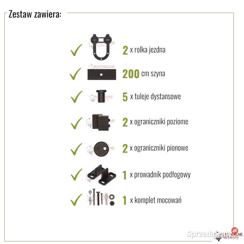 Prowadnica ścienna do drzwi jednoskrzydłowych Chmielnik