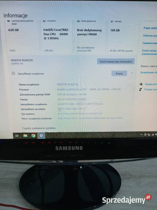 Komputer Dell Optiplex 755 LCD lubelskie Łuków sprzedam