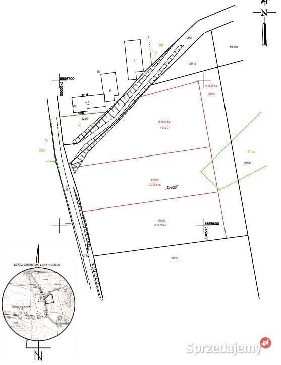 Działki budowlane 3000m2 małopolskie Proszowice